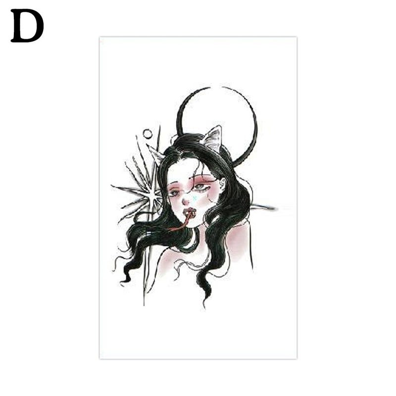 Dark clown face rose tattoo sticker; red text "Chang Le" (traditional Chinese characters); long-lasting waterproof tattoo sticker.